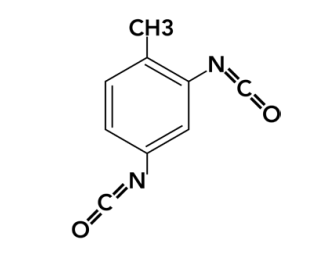 Fórmula del diisocianato de 2,4-tolueno en aire