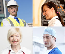 Imagen de varias personas de distintas edades y profesiones