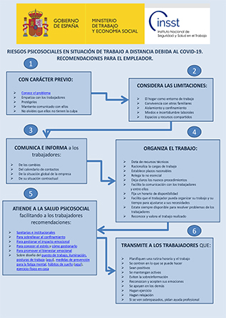 Póster Técnico: Riesgos psicosociales y trabajo a distancia por Covid-19. Recomendaciones para el empleador - Año 2020