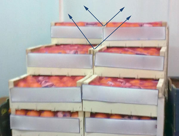 Dirección de apertura de las columnas de cajas