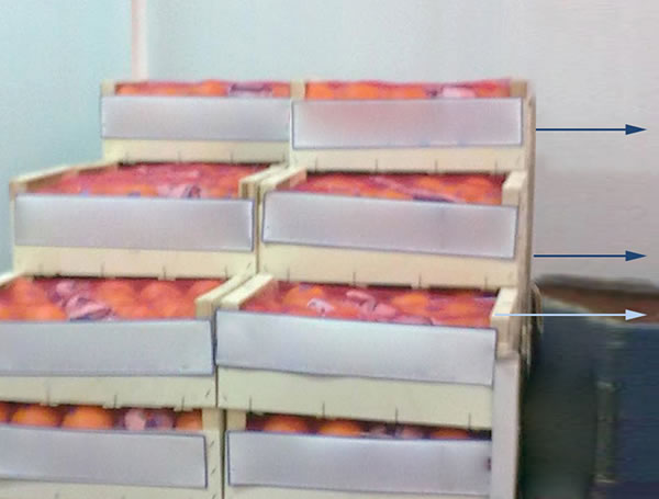 Dirección de desplazamiento lateral de las cajas superiores