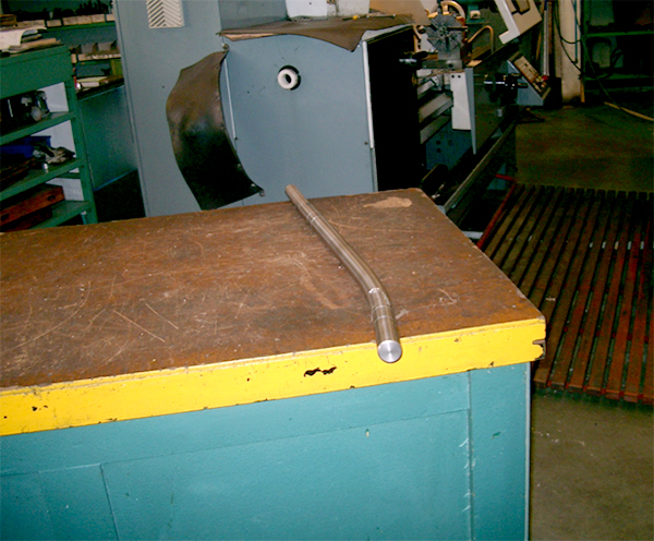 Eje que se mecanizaba en el torno