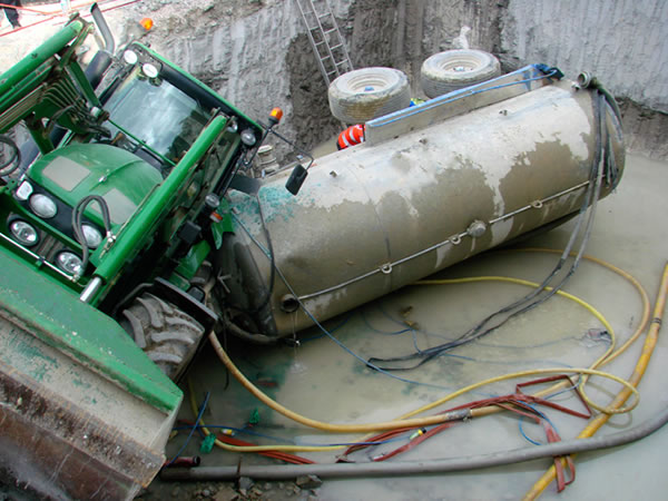 Estado en el que quedó el conjunto tractor – cisterna