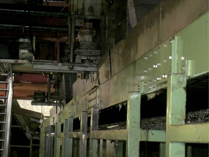 Parte de la cinta transportadora situada en el foso