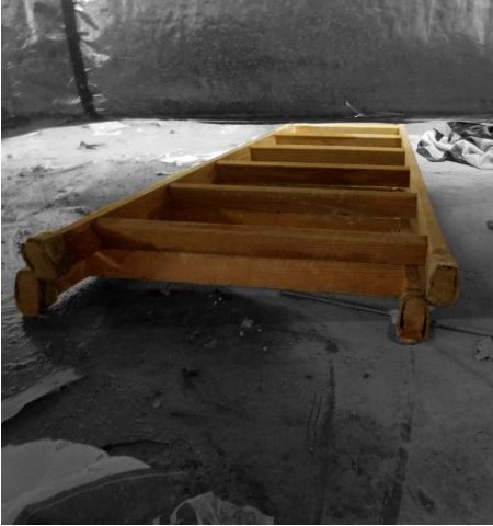 Escalera que utilizaba el trabajador