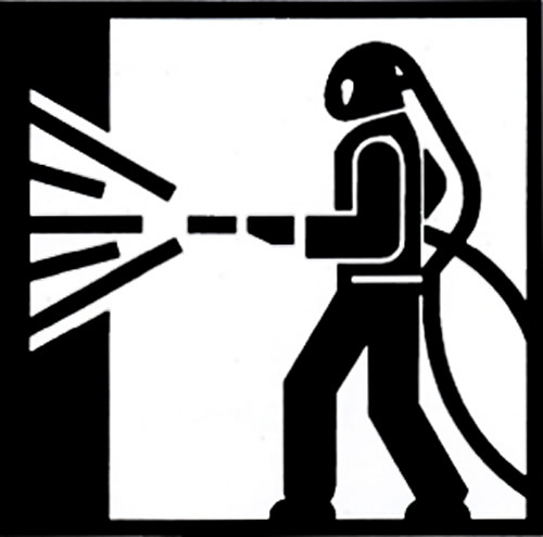 Pictograma para el marcado de la ropa de protección para operaciones de proyección de abrasivo