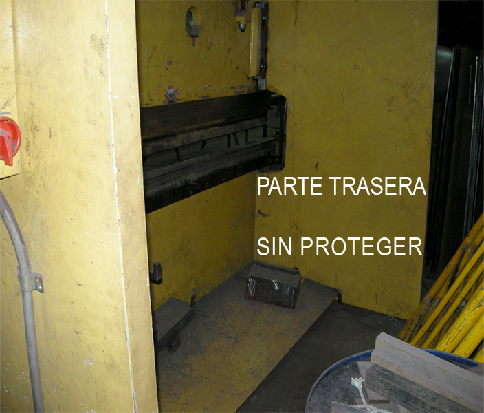 Parte trasera sin proteger