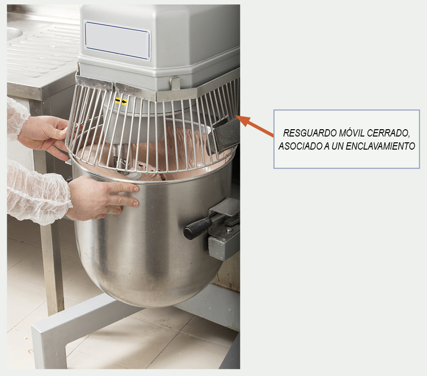 Acceso a la cuba no permitido con la máquina en movimiento