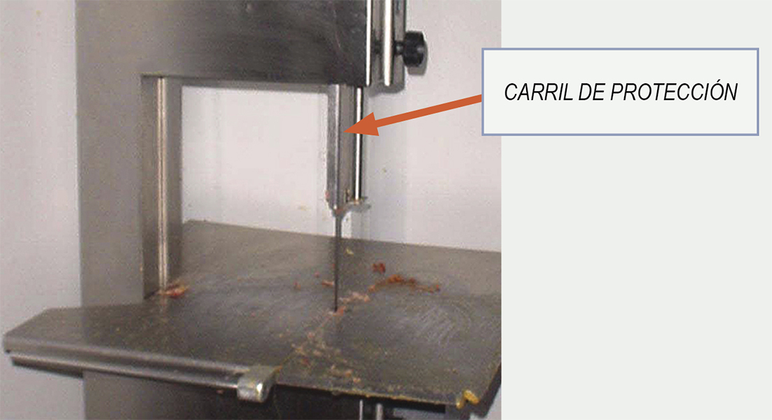 Detalle carril de protección (resguardo regulable)