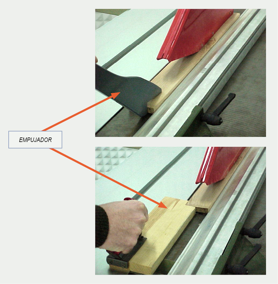 figura 3 y 4 uso de empujador