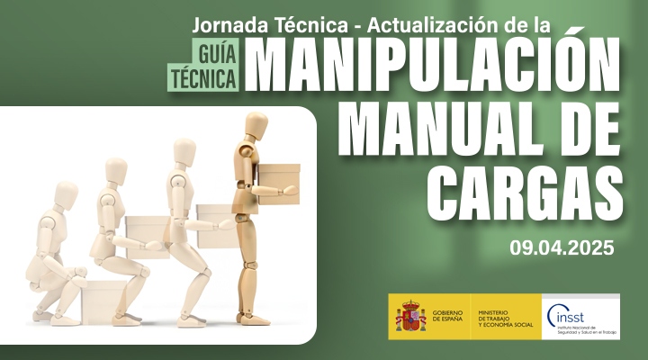 Banner de la Jornada Técnica actualización Guía Técnica de manipulación manual de cargas