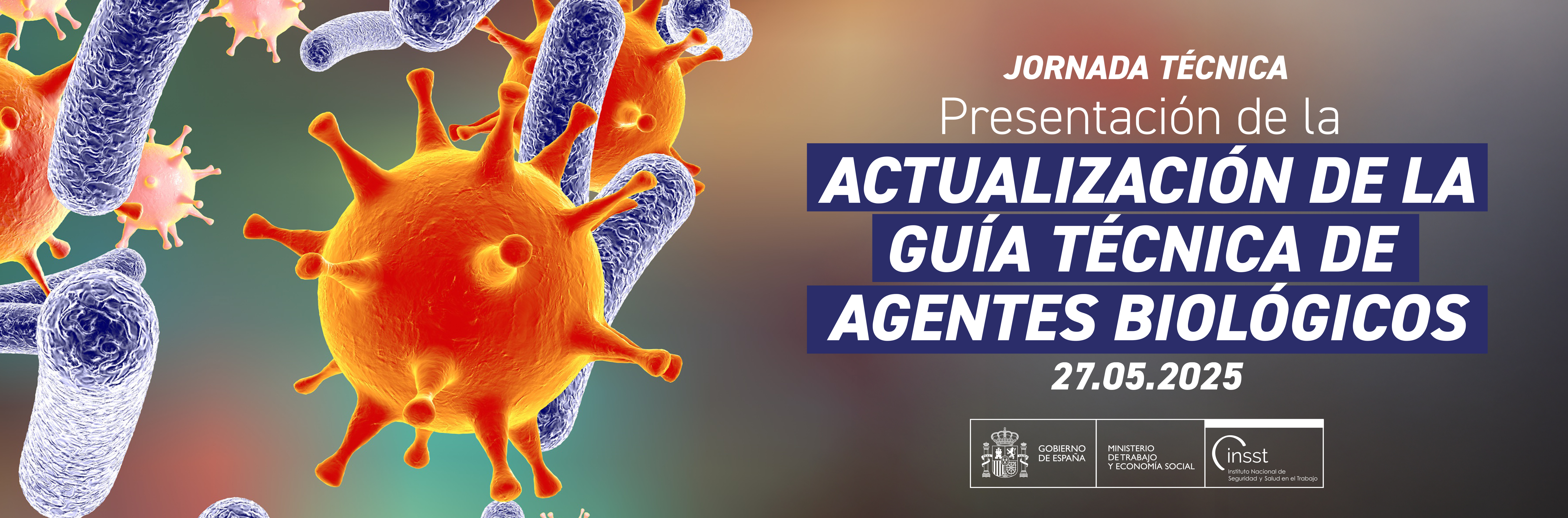 Imagen de la portada de la jornada técnica de la guía de agentes biológicos