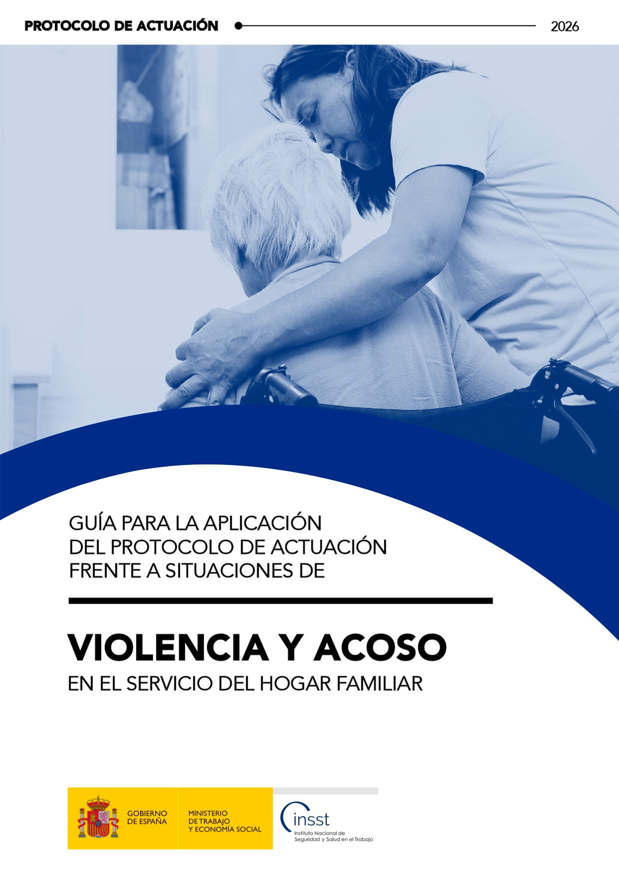 Portada de la Guía para la aplicación del protocolo de actuación frente a situaciones de violencia y acoso en el servicio del hogar familiar.