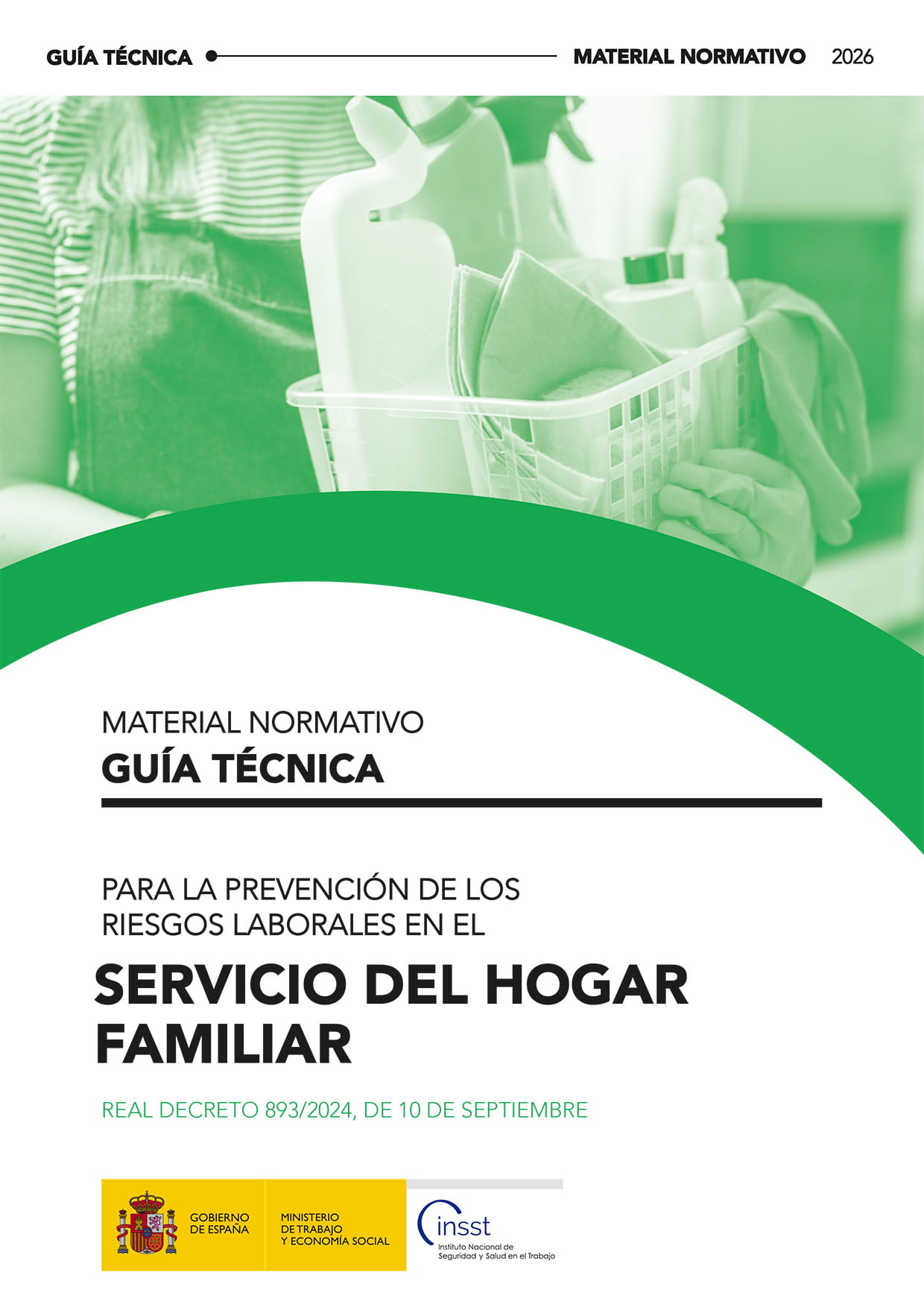 Portada de la Guía Técnica para la prevención de los riesgos laborales en el servicio del hogar familiar