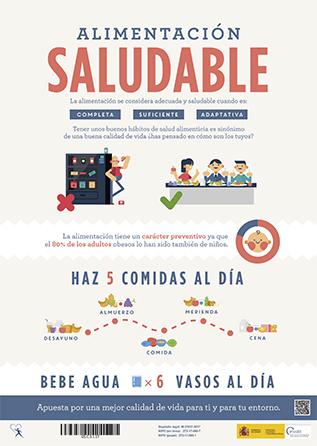 Cartel: Alimentación saludable - Ganar en salud - Año 2016