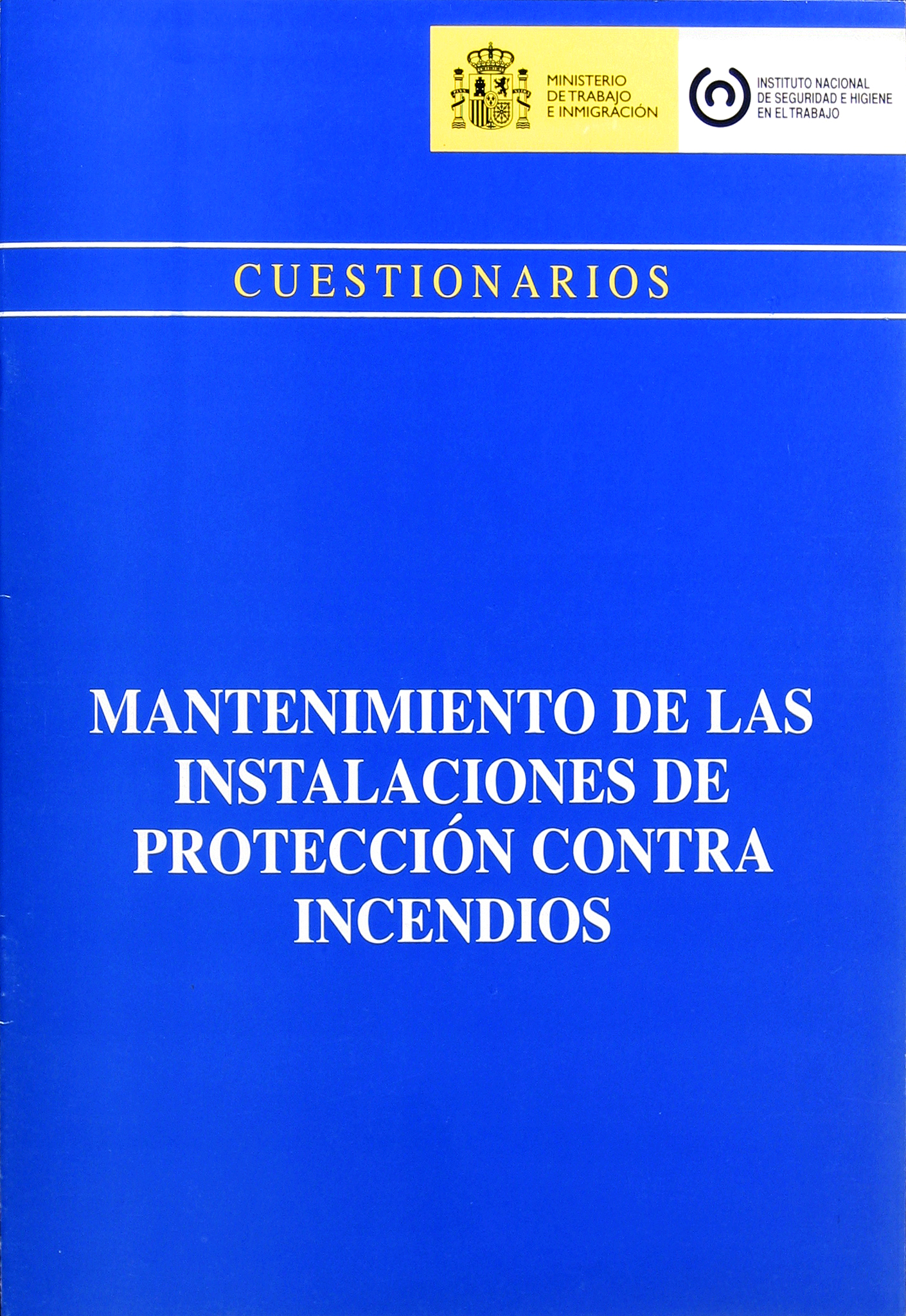 Mantenimiento de las instalaciones de protección contra incendios - Año 2008