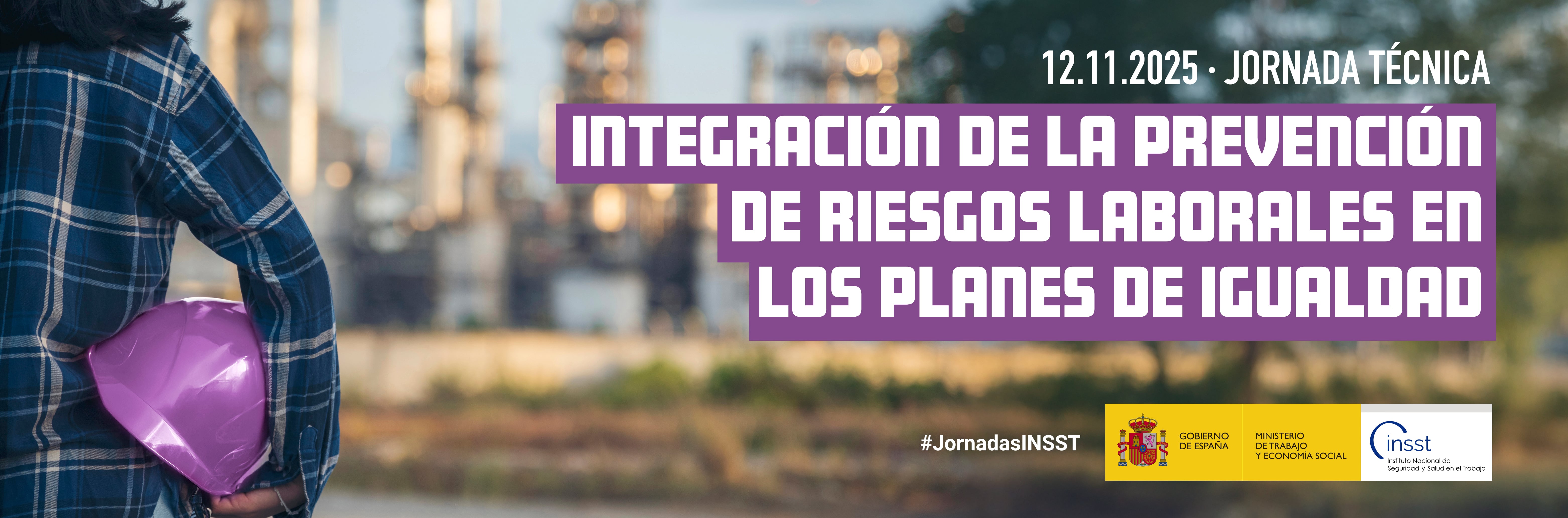 Portada de la jornada técnica Integración de la prevención de riesgos laborales en los planes de igualdad